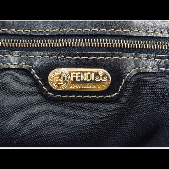 ‼️FENDI Black Beige Canvas Duffel Bag - Picture 6 of 8